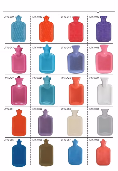 2000ml Natural Rubber BS Standard Multi Color Women Hot Water Bag with Velvet Cover Body Warmer for Women Old Man