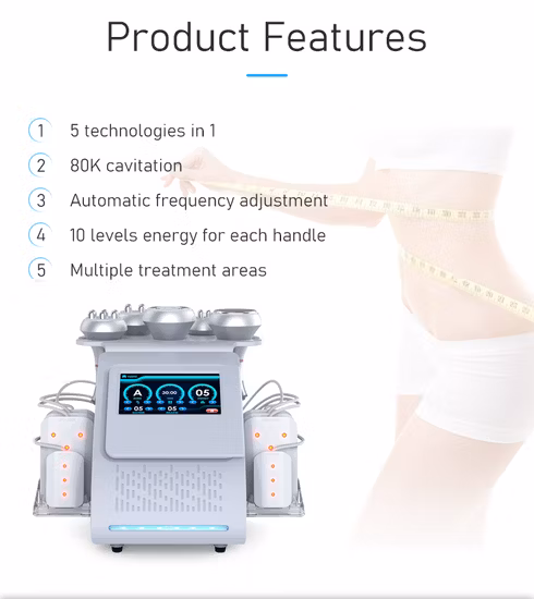Sistema portatile di cavitazione sotto vuoto 40K 80K RF Lipo Laser Rimozione del grasso Assistenza sanitaria Corpo che dimagrisce Apparecchiatura di bellezza per la perdita di peso