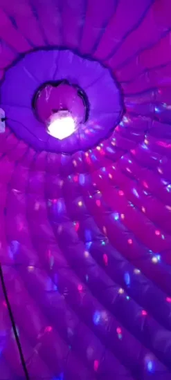 Buttafuori da discoteca gonfiabili colorati per ballare saltando con il rimbalzo della tenda a cupola a sfera da discoteca a LED